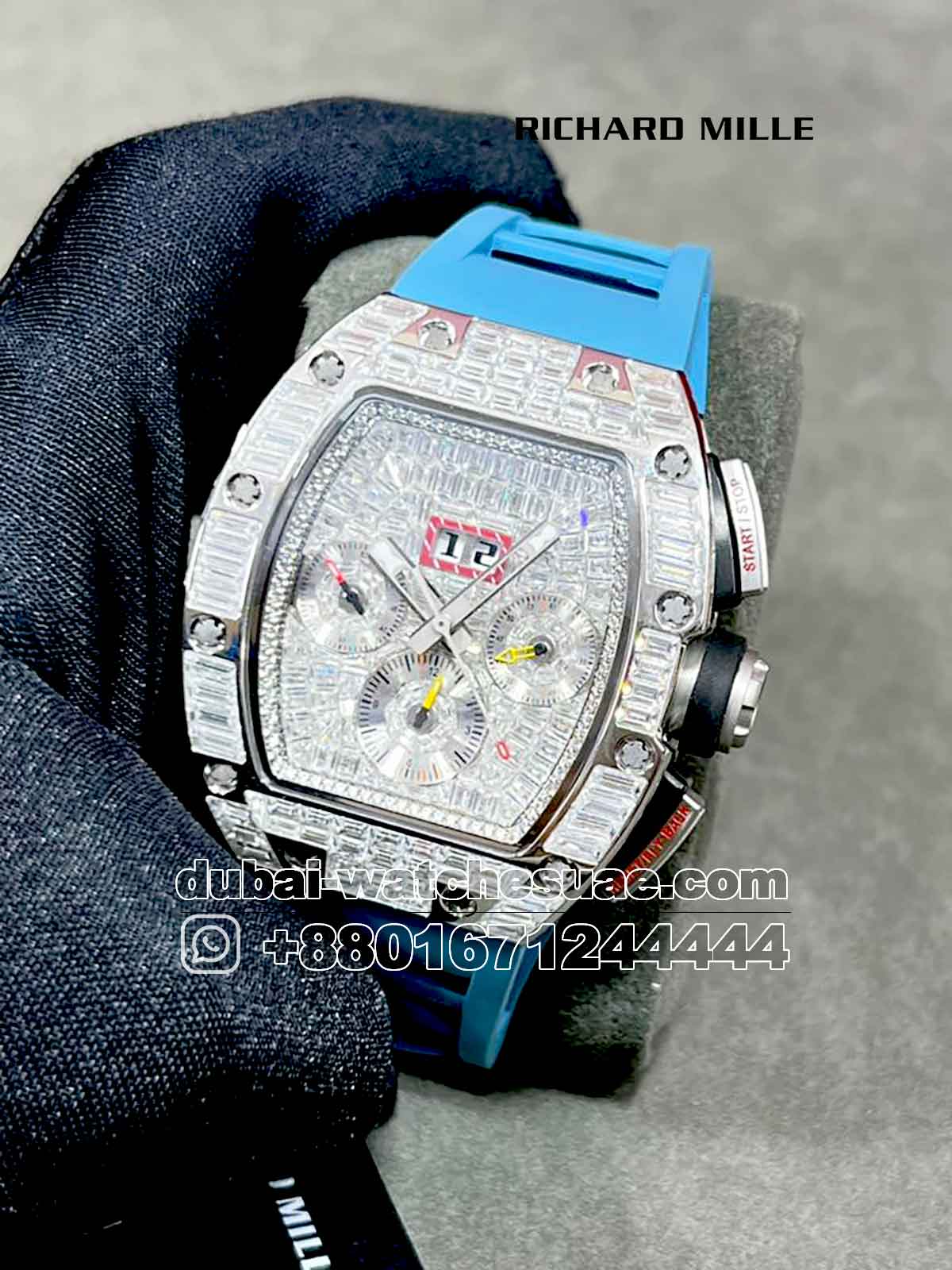 Richard Mille RM 011 Aftermarket Iced Out Replica Watches In Qatar