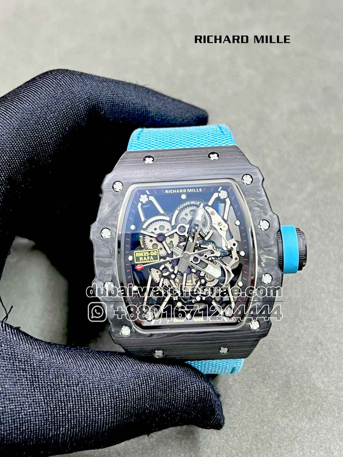 RICHARD MILLE 35 Blue Fabric strap Replica Watches In Qatar