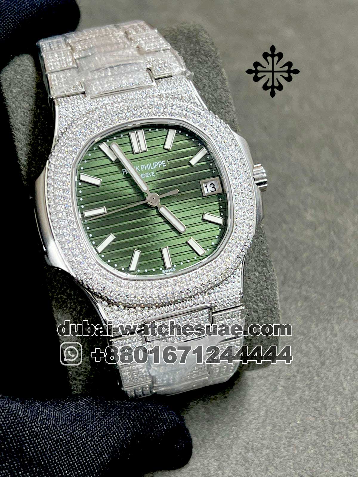 Iced out patek philippe nautilus online watch