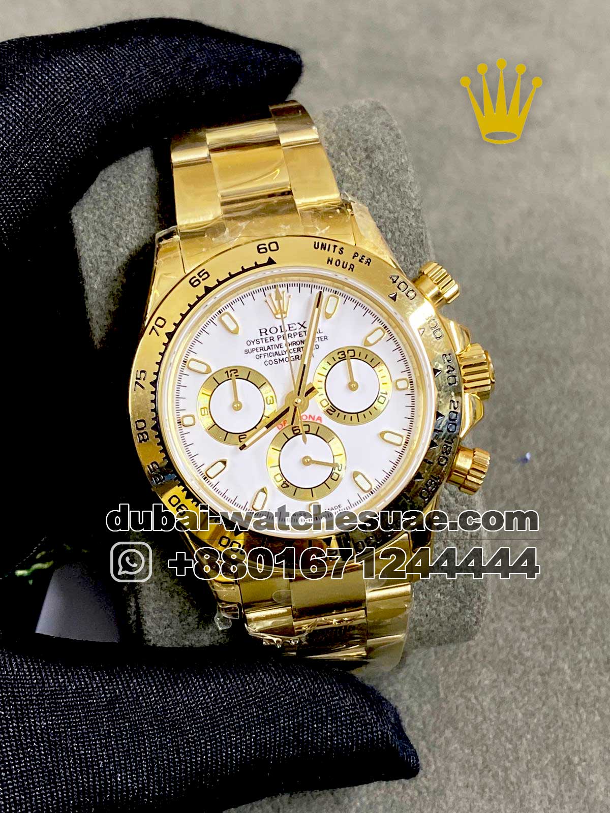 Yellow gold clearance daytona white dial