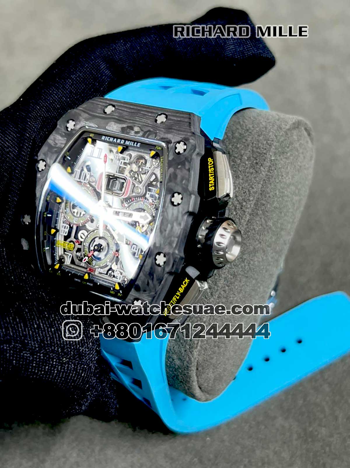 Richard Mille RM 011 03 Blue Strap Replica Watches In Qatar