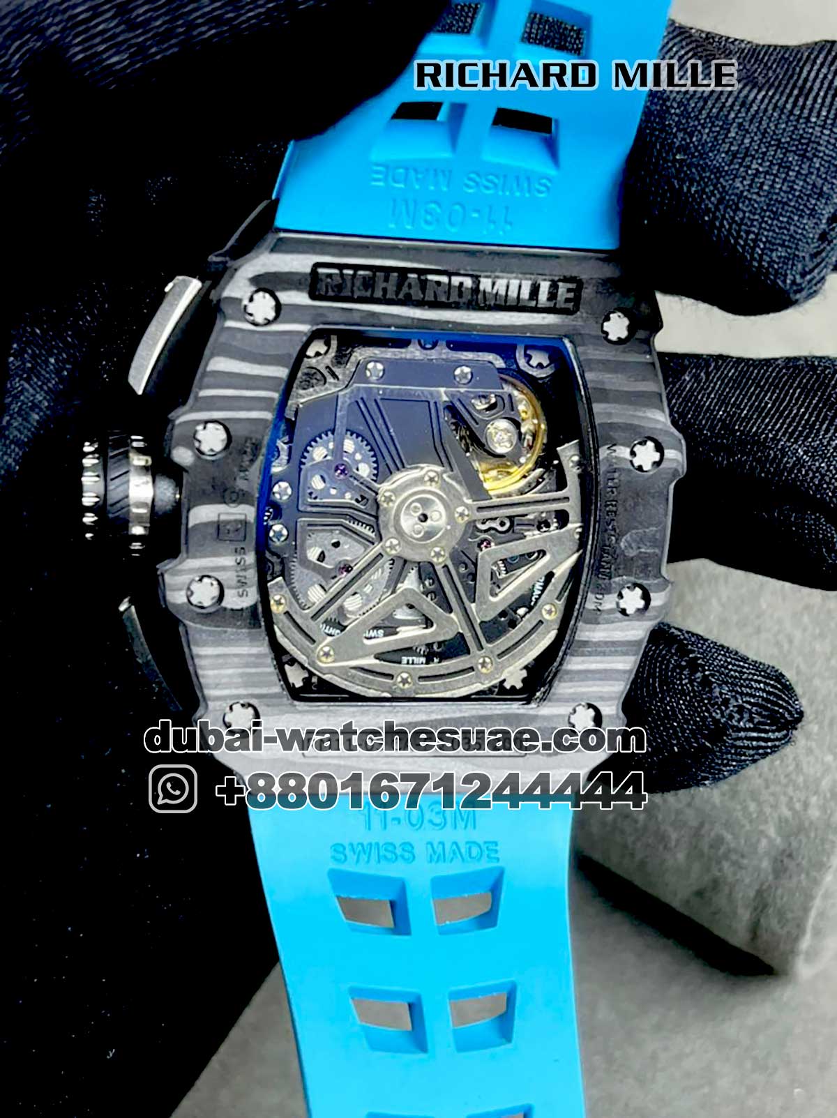 Richard Mille RM 011 03 Blue Strap Replica Watches In Qatar